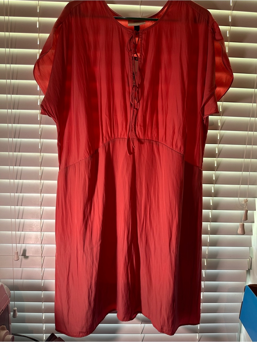 Universal Thread Coral Midi Tie-Front Dress